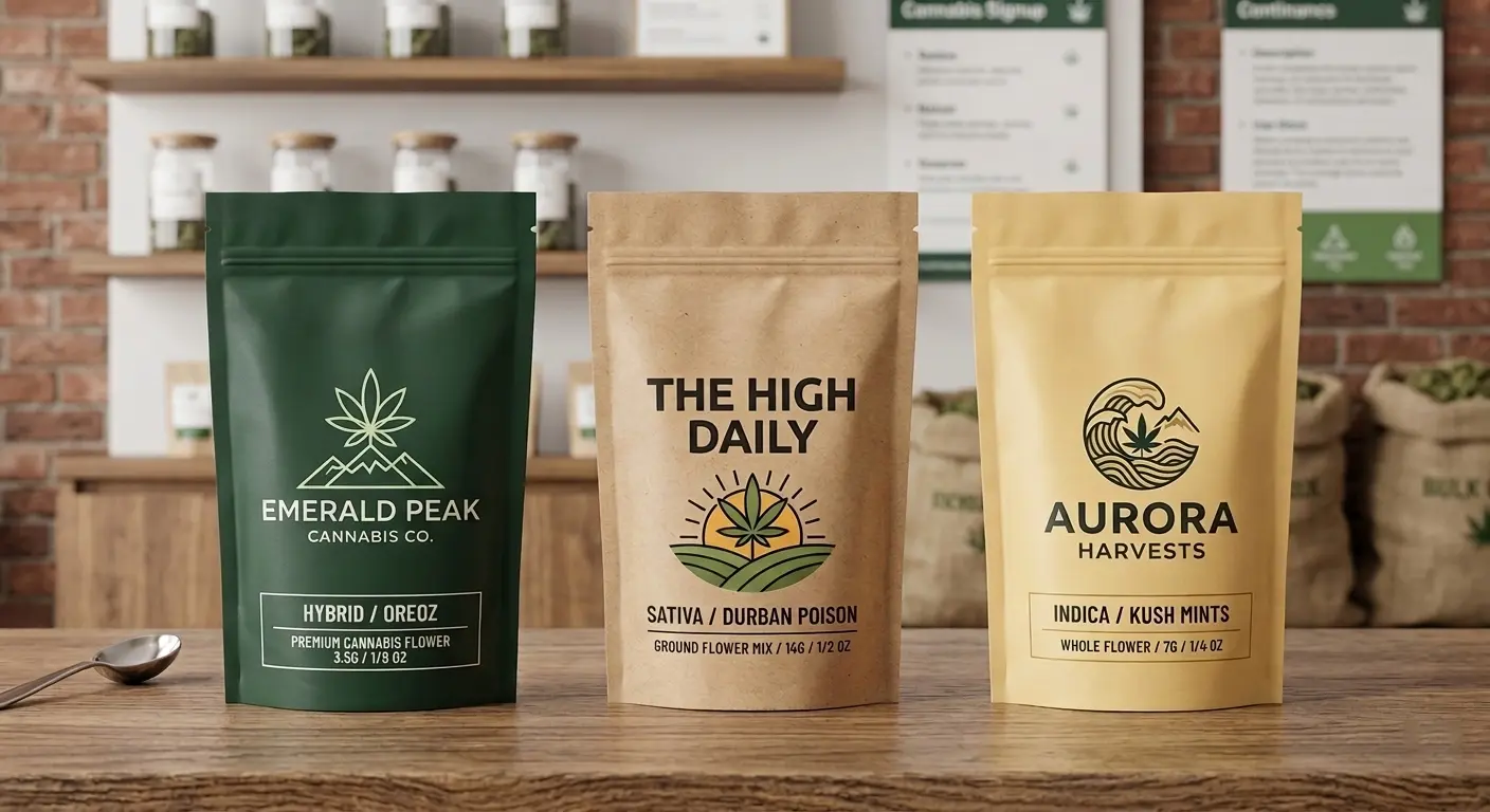Child resistant stand up pouch packaging for cannabis products