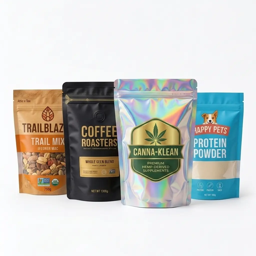 Custom eco friendly stand up pouch for coffee packaging with valve and zipper