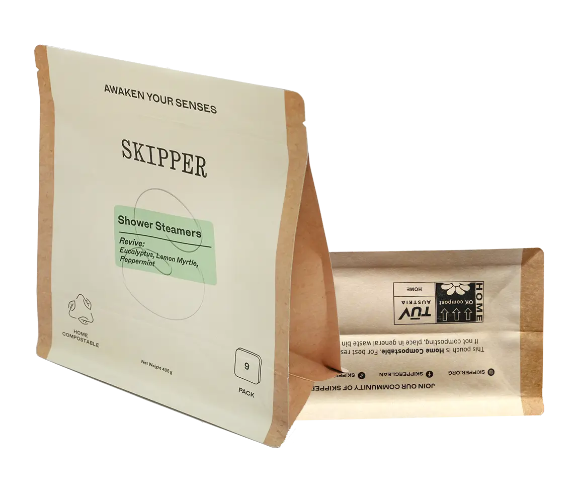 Custom Biodegradable Compostable flat bottom bag packaging format for premium roasted coffee bean and pet food products