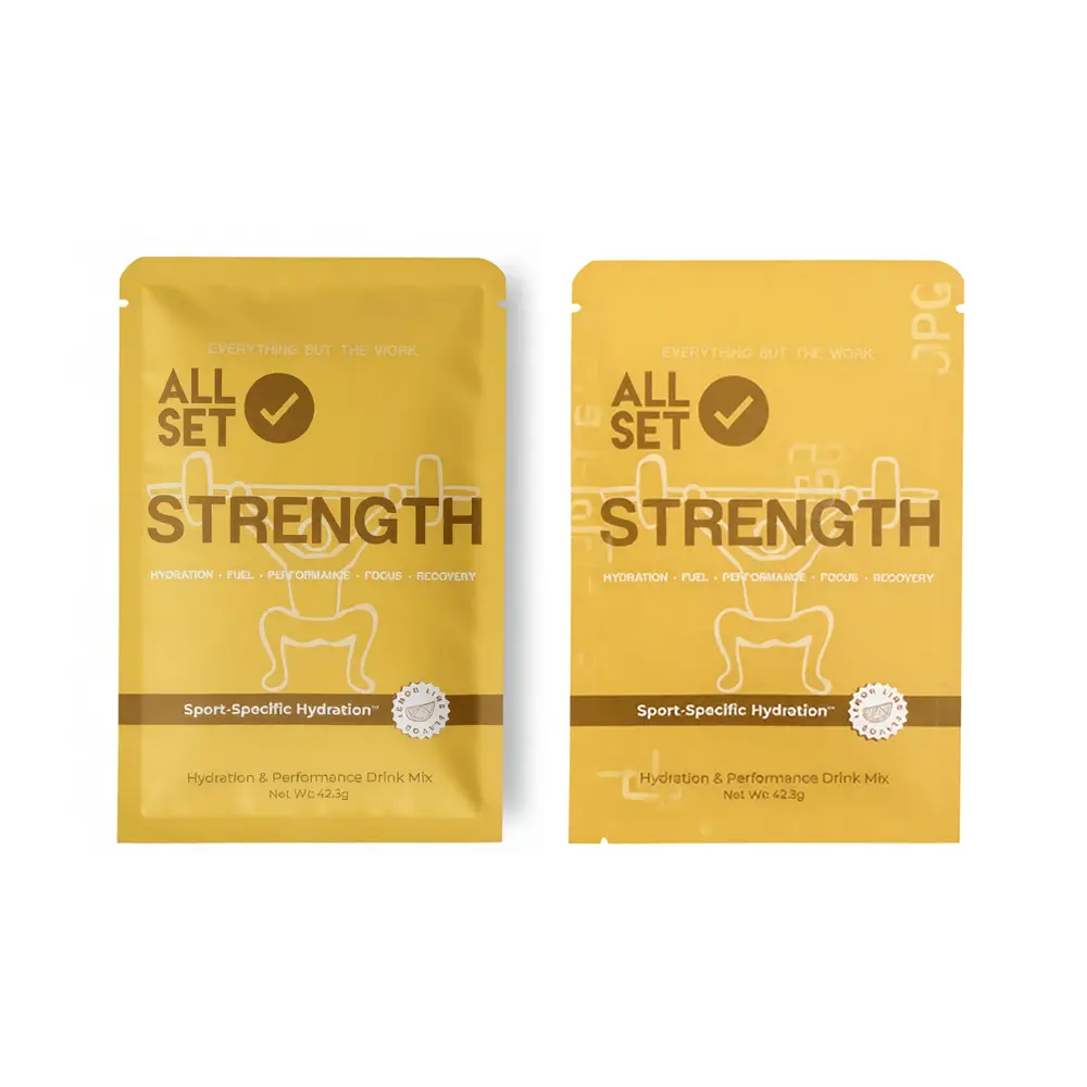 Flat pouch three side seal bag packaging for single serve food and supplement products