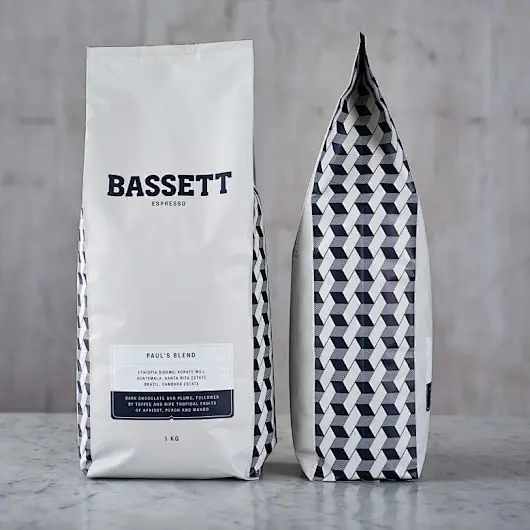 Side gusset coffee bags for bulk coffee packaging and export shipments with durable barrier material